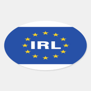 FOUW IERSE "IRL" Vlag EU Ovale Sticker