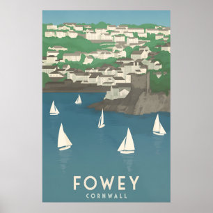 Fowey Cornwall Reisposter Poster