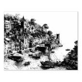 Fowey, Cornwall schets Rubberstempel (Afrduk)