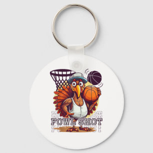 Fowl shot - Happy Thanksgiving Funny Turkije Baske Sleutelhanger