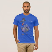 Fowling Play Cartoon bleu Turquie foncé T-shirt (Devant entier)