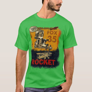 Fox 35 model vliegtuig motoren t-shirt