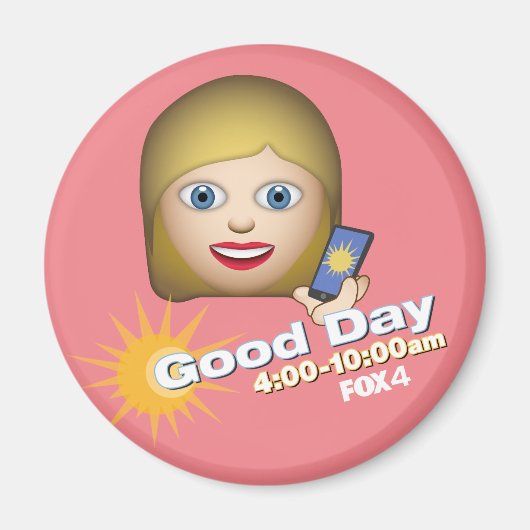 FOX 4 Good Day Emoji Lauren Refrigerator Magnet (Devant)