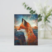 Fox Abstract Surreal Modern Boho Fantasy Art Briefkaart (Staand voorkant)