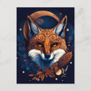 Fox Abstract Surreal Modern Boho Fantasy Art Briefkaart
