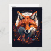 Fox Abstract Surreal Modern Boho Fantasy Art Briefkaart (Voorkant / Achterkant)