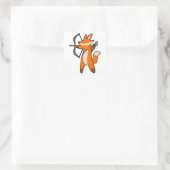 Fox als Archer met Pijl en Bow Vierkante Sticker (Tas)
