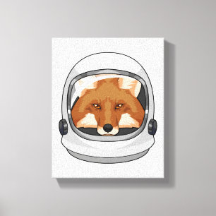Fox als astronaut met Helmet Canvas Afdruk