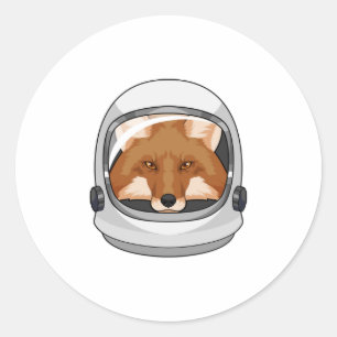 Fox als astronaut met Helmet Ronde Sticker
