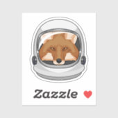 Fox als astronaut met Helmet Sticker (Vel)