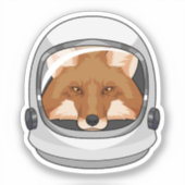 Fox als astronaut met Helmet Sticker (Voorkant)