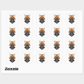 Fox als Bandit met Kerchief Vierkante Sticker (Vel)