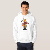 Fox als boer met rake en Pet Hoodie (Voorkant volledig)