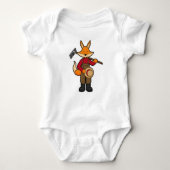 Fox als boer met rake en Pet Romper (Voorkant)