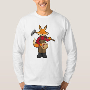 Fox als boer met rake en Pet T-shirt