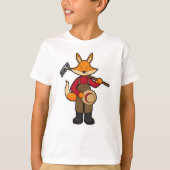 Fox als boer met rake en Pet T-shirt (Voorkant)