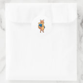 Fox als Boxer met Boxing-handschoenen Ronde Sticker (Tas)