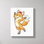 Fox als Bride met Veil & Heart Canvas Afdruk (Voorkant)