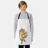 Fox als Bride met Veil & Heart Schort (Gedragen)