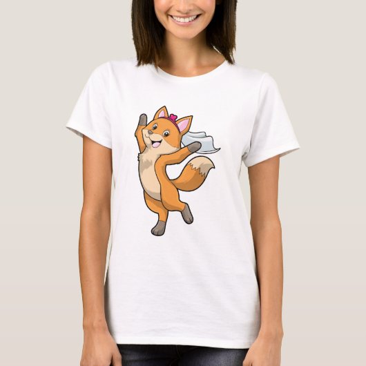 Fox als Bride met Veil & Heart T-shirt (Voorkant)