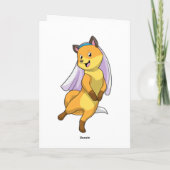 Fox als Bride met Veil Kaart (Achterkant)