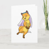 Fox als Bride met Veil Kaart (Voorkant)
