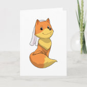 Fox als Bride met Veil Kaart (Voorkant)