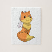 Fox als Bride met Veil Legpuzzel (Verticaal)