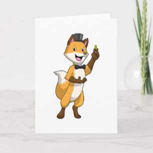 Fox als bruom met bruiloft kaart