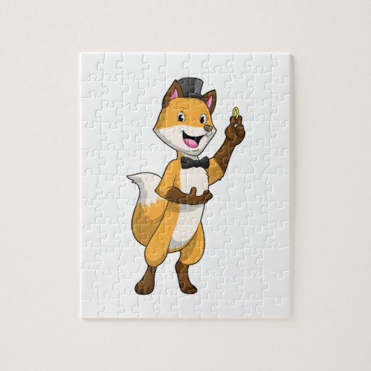 Fox als bruom met bruiloft legpuzzel (Verticaal)