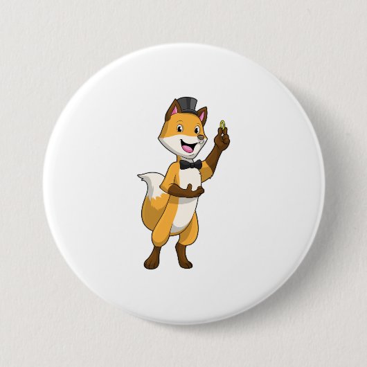 Fox als bruom met bruiloft ronde button 7,6 cm (Voorkant)