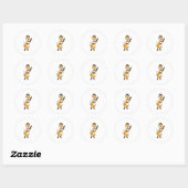 Fox als bruom met bruiloft ronde sticker (Vel)