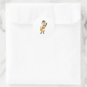 Fox als bruom met bruiloft ronde sticker (Tas)