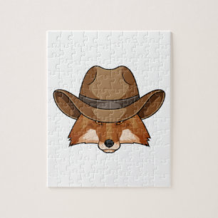 Fox als Cowboy met Pet Legpuzzel