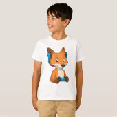Fox als gamer met joystick t-shirt (Voorkant volledig)