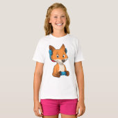 Fox als gamer met joystick t-shirt (Voorkant volledig)