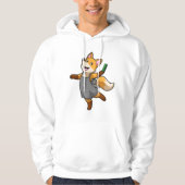 Fox als hairdresser met schaar hoodie (Voorkant)