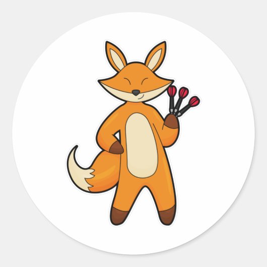 Fox als kunstspeler met kunstkunst ronde sticker (Voorkant)