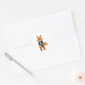 Fox als Magicaliër met Magic Wand & Pet Ronde Sticker (Envelop)