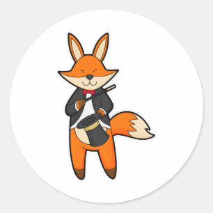 Fox als Magicaliër met Magic Wand & Pet Ronde Sticker