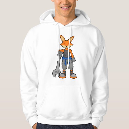 Fox als Mechanic met Spanner Hoodie (Voorkant)
