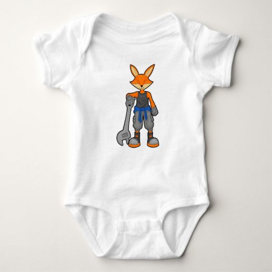 Fox als Mechanic met Spanner Romper (Voorkant)