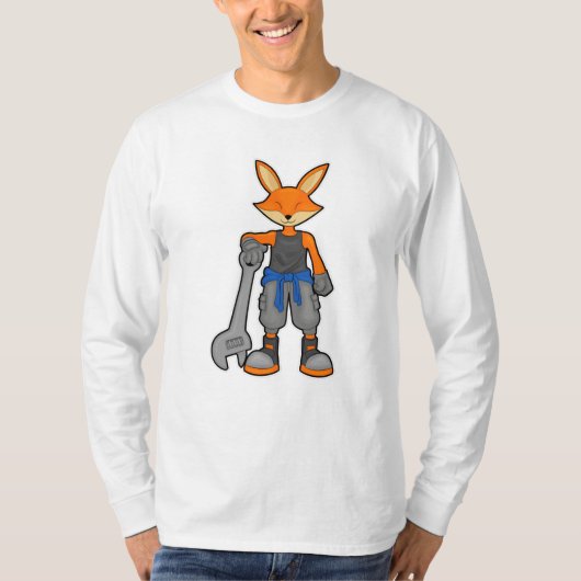 Fox als Mechanic met Spanner T-shirt (Voorkant)