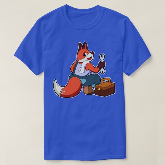 Fox als Mechatronics engineer met Tool box T-shirt (Design voorkant)