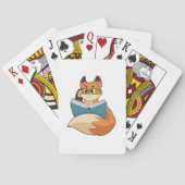 Fox als nerd met boek en bril pokerkaarten (Achterkant)