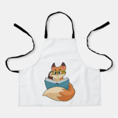 Fox als nerd met boek en bril schort (Voorkant)