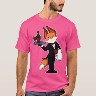 Fox als ober met peren en rode wijn t-shirt
