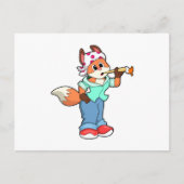 Fox als schilder met penseel en kleur briefkaart (Voorkant)