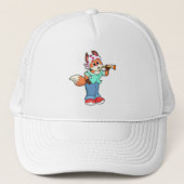 Fox als schilder met penseel en kleur trucker pet (Voorkant)