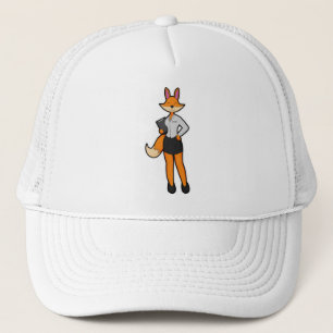 Fox als secretaris met blocnote trucker pet